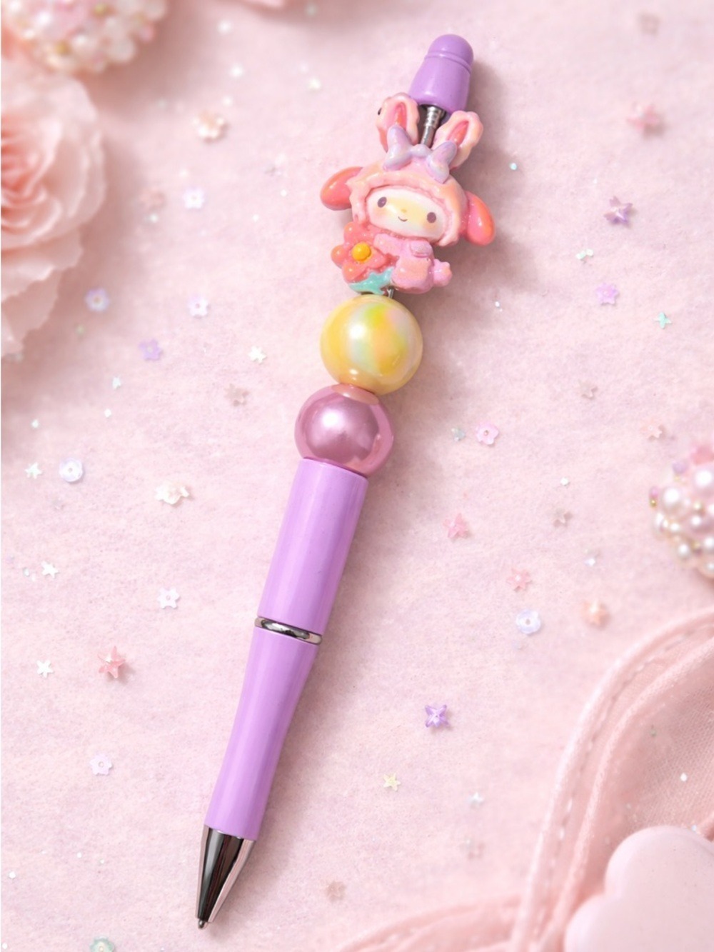 Bunny Beaded Pen | Pastel Kawaii Desk Pen | Cute Gift